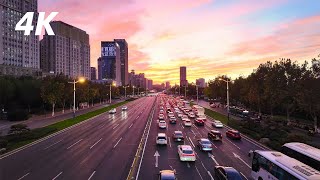 Walking Along the Main Road of Jinan Central Business District in Shandong During Rush Hour [upl. by Ahseyk]