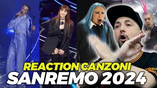 REACTION ALLE CANZONI DI SANREMO 2024 [upl. by Sherer264]