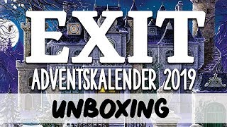 Ravensburger EXIT Adventskalender 2019 Inhalt UNBOXING [upl. by Kristan]