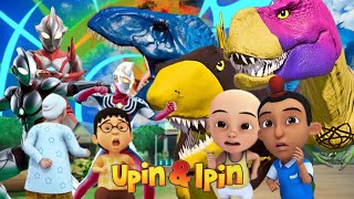 Upin Ipin Takut Ada Tirex Dinosaurus Hiu Mata Marah dan Ultraman Mebius Melawan Tirex Kompilasi 16 [upl. by Leidgam]