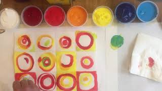 Part 2 Painting Kandinsky circles with Acrylic Paints [upl. by Ajnat]