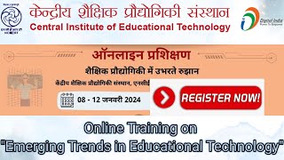 Quiz Link CIET NCERT Online Training Emerging Trends in Educational Technology NCERTOFFICIAL [upl. by Ilahtan]