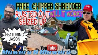 FREE SEARS CRAFTSMAN 5HP TECUMSEH WOOD CHIPPER SHREDDER RUSTED OUT SEIZED UP NIGHTMARE WILL IT RUN [upl. by Asoral949]