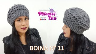 VIDEO ACTUALIZADO de Como tejer la Boina N° 11 a crochet en punto panal de abeja para niñas y damas [upl. by Silecara912]