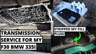 ZF 8HP Transmission Pan Replacement  Fluid Change on My F30 BMW 335i [upl. by Jacie]