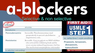 αblockers selective amp nonselective Phenoxybenzamine and phentolamine in HindiUrdu by first aid [upl. by Otanutrof]