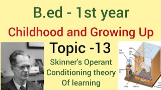 Topic  13 Skinners operant conditioning theory of learning  subject  childhood and growing up [upl. by Pillyhp]