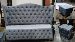 upholstered bed making process with hydraulic bed fitting [upl. by Akiam]