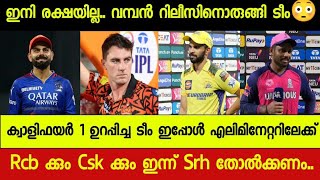 IPL2024 NEWS  RR ന്റെ ഒരു ഗതികേട്🤐 pbks ജയിച്ചതോടെ csk ക്കും srh നും ടോപ് 2 ഫിനിഷ്😧 [upl. by Norrehc837]