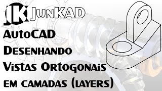 AutoCAD 2D  Como desenhar uma projeção ortogonal em camadas layers  JunKAD [upl. by Viveca]