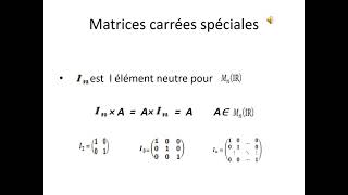 Calcul matriciel vidéo1 [upl. by Kelda547]