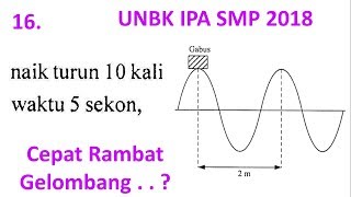 UNBK IPA SMP 2018 No 16  Cepat Rambat Gelombangn 10 Kali Gelombang Waktu 5 Sekon [upl. by Tj]