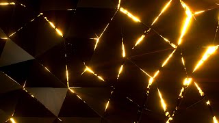 Geometric Neon Gold Triangular Background video  Footage  Screensaver [upl. by Raff278]