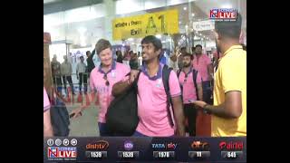 Rajasthan Royals team lands at Guwahati LGBI airport for IPL matches at Barsapara Cricket Stadium [upl. by Fanechka]