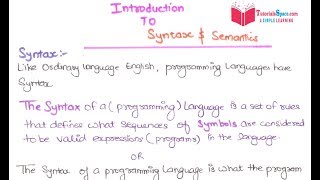 23 Difference Between Syntax And Semantics In Programming Languages  Syntax And Semantics [upl. by Josi751]