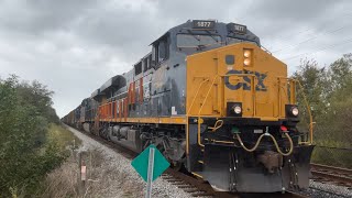 SunRail and CSX railfanning in Meadow Woods FL ft CSX 1877 11524 [upl. by Ellesij49]