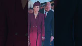 Kate looking chic in a burgundy coat reportedly paired w some of the late Queen Elizabeths jewelry [upl. by Dyraj]