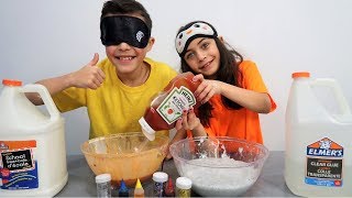 Heidi and Zidane Slime Challenge  DIY [upl. by Meagher]