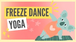 Yoga Freeze Dance for Kids  Slow Music amp Gentle Yoga Poses for Calm Play [upl. by Cchaddie]