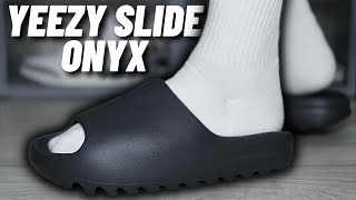 THE LAST ONE EVER Yeezy Slide Onyx 2023 Review [upl. by Niala73]