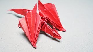 Origami Dragon Nargacuga Saku  Paper Folding  Papier Falten  종이접기  Paper Crafts 1101 おりがみ [upl. by Anneres]