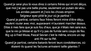 La Fouine  Quand je partirai Lyrics Officiel [upl. by Ehling979]