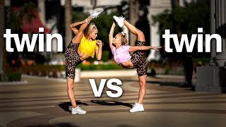 Twin vs Twin 10 Minute Acro Challenge in Vegas Rybka Twins [upl. by Jayson]