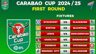 CARABAO CUP First Round Results 35 Matches CARABAO CUP 202425 [upl. by Nnaynaffit]