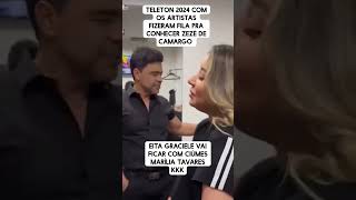 Artistas fazem fila no Teleton para conhecer Zezé Di Camargo [upl. by Illah]