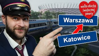 Jadę z Katowic do Warszawy pod scenę Finału WOŚP 2024 cała trasa  SimRail [upl. by Ecnahoy418]