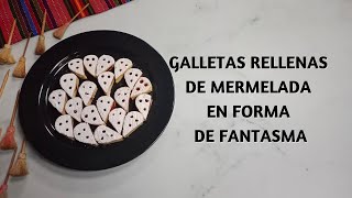 Cómo Hacer Galletas Fantasma Rellenas de Mermelada ¡Perfectas para Halloween [upl. by Aileen]