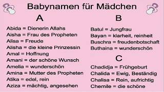 Islamische Babynamen für Mädchen AZ  MuslimTV18 [upl. by Akemehc]