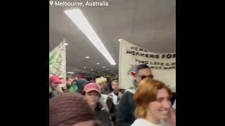 protesters storm Moonee Valley racecourse building in Melbourne Australia [upl. by Rozina]