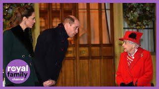 Watch the Duchess of Cambridge Curtsy to the Queen as Royals Bid Farewell at Windsor Castle [upl. by Neehsuan230]