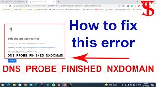 How to fix quotDNSPROBEFINISHEDNXDOMAINquot error on wordpress website OR coding website [upl. by Tahp129]