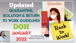 Updated DOH Quarantine Isolation amp Return to Work Guidelines  January 2022 [upl. by Eidassac]