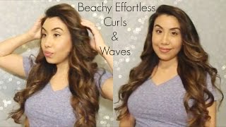 Beachy Effortless Curls amp Waves  NuMe 32MM Curling Wand Hair Tutorial [upl. by Eerehs880]