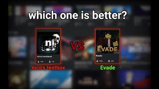 NIcos textbox VS Evade which one is better Roblox gameplay [upl. by Linehan]