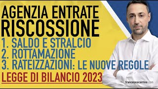 CARTELLE AGENZIA ENTRATE RISCOSSIONE 2023 TUTTE LE OPZIONI E LE NOVITA PREVISTE DALLA LEGGE [upl. by Jena]