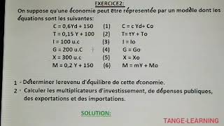 Comment calculer le revenu et le Multiplicateur Exercice2 Macroéconomie consommation [upl. by Fosque]