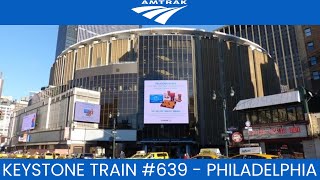 Amtrak Keystone Train 639 to Philadelphia Approaching the Station Announcements at New York [upl. by Olwena]