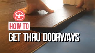 Solving the Doorway Dilemma Laminate Flooring Tricks  Doing the impossible diy howto flooring [upl. by Fayina]