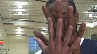 Kawhi Leonard BIGGEST HANDS in NBA HISTORY NBA draft 11th pick Kawhi Leonard NBA biggest hands [upl. by Averi]