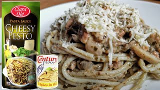 CREAMY TUNA PESTO PASTA EASY RECIPEHOW TO COOKPANLASANG PINOY [upl. by Akeryt115]