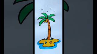 How To Draw A Palm Tree shorts palmtree treedrawing [upl. by Anton7]