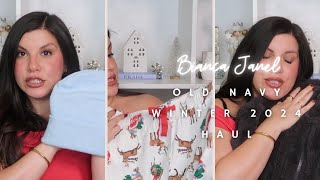 Old Navy Winter 2024 Haul  Cozy Jackets Holiday PJs amp Gift Ideas  Bianca Janel [upl. by Alaehs]