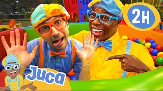 JUCA APRESENTA Visitando Parques Cobertos com Blippi  Juca Brasil  Videos Educativos em Português [upl. by Anestassia]