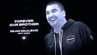 Warriors Tribute to Late Assistant Coach Dejan Milojević [upl. by Ahsekin]