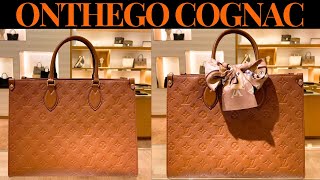 NEW LOUIS VUITTON ONTHEGO MM COGNAC MONOGRAM EMPREINTE [upl. by Annawoj]