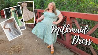 DIY Plus Size Milkmaid Dress Cashmerette Upton X Charm Patterns Rita Blouse Pattern Mashup [upl. by Redlac]